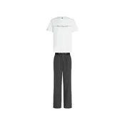Karl Lagerfeld Dolga pižama  Pyjama-Set mit Nadelstreifenhose  bela