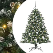 Vidaxl Umestno božično drevo Zelena 150 cm PVC, plastika in jeklo