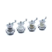 Set of 4 spice grinders with crank handle, 7 cm, acrylic, Boogie - M