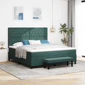 vidaXL vidaXL Postelja z vzmetnico Temno zelena 180 x 200 cm Žamet, (5000128027)