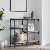 Vidaxl vidaXL Konzolna mizica, siva, hrast sonoma, 80x29x75 cm
