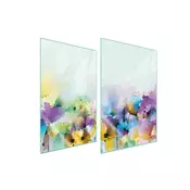 shumee STEKLENI ZAŠČITNI KROŽNIK ZA KUHINJO 2x35x52 CVETJE