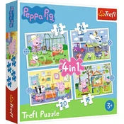 Northix Pujsa Peppa 4 v 1 komplet sestavljank za otroke