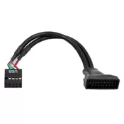 USB3T2 Kabl adapter 19pin USB 3.0 - 9pin USB 2.0 crni