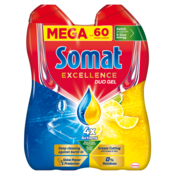 Somat Excellence Duo gel za pomivalni stroj, limona, 60 pranj