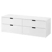 NORDLI Komoda s 4 fioke, bela, 160x54 cm