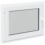Vidaxl Okno za klet RISOR 80 x 60 cm PVC in steklo Bela