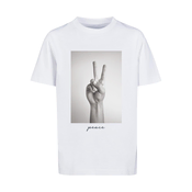 Childrens T-shirt with peace sign white