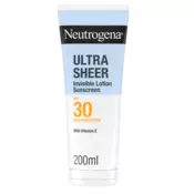 Neutrogena Ultra Sheer nevidni vlažilni losjon za zaščito pred soncem za obraz in telo - ZF 30, 200 ml