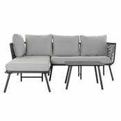 Canapea de Gradina DKD Home Decor Crna Metal Aluminij Uže 30 x 40 cm 192 x 163 x 86 cm