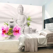 Samoljepljiva foto tapeta - Buddha and Orchids 441x315