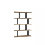 Hanah Home Harmon Oak Anthracite Polica za knjige 90x25x127.4cm, Bež siva