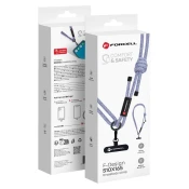 FORCELL Nastavljiv trak za mobilni telefon za nošenje prek ramena Forcell F-Design S10X165 (največ 82,5 cm v zanki), sivo-vijoličen