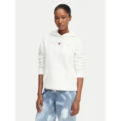 Tommy Jeans Majica Logo Boxy  rdeča / črna / bela