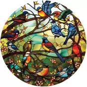 Art puzzle - Puzzle Okrogla sestavljanka Vitraž Gozdni zbor - 570 kosov