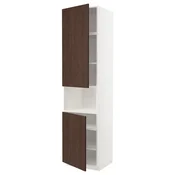 METOD Visoka omara za mv pečico+2vr/plc, bela/Sinarp rjava, 60x60x240 cm
