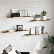 vidaXL Polica za knjige 4 pcs Rjava 100 x 40 x 1.5cm Iverna plošča