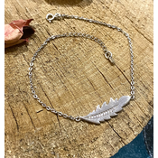 Srebrna narukvica Feather N056