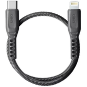 UNIQ Cable Flex USB-C-Lightning 18W nylon 30cm charcoal grey (UNIQ-FLEX030(CTMFI)-GREY)