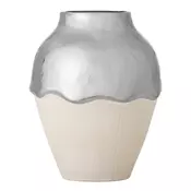 Kremno bela/v srebrni barvi vaza iz kamenine (višina 26 cm) Silvio – Bloomingville