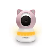EVOLVEO Baby Monitor LUX - Pametni 360° video monitor za bebe s noćnim vidom, detekcijom plača i pokreta, roze boje