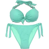 EONAR dvodelne večbarvne push-up kopalke - Turkizna, XL