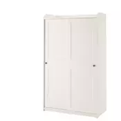 HAUGA Garderober s kliznim vratima, bela, 118x55x199 cm