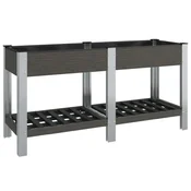 Vidaxl Visoka greda s polico siva 175x50x75 cm WPC