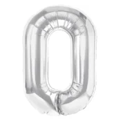Folijski balon črka O srebrne barve 40 cm