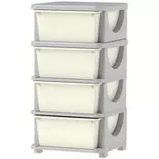 Homestar Igralni organizator 4 nivoji 37x37x76 cm bela