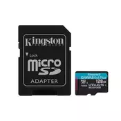 KINGSTON Memorijska kartica U3 V30 microSDXC 128GB Canvas Go Plus 170R A2 SDCG3/128GB