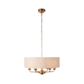 Endon 110722 - Viseci luster na lancu HIGHCLERE 6xE14/40W/230V, bež/mesing, precnik 55 cm