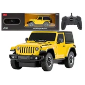 Licencirani avto na daljinsko upravljanje JEEP Wrangler JL Rubicon 1:24 - rumena