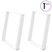 Vidaxl vidXL Noge za jedilno mizo, 2 kosa, bele, 80 x (72-73) cm, jeklo