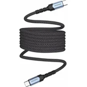 Swissten podatkovni kabel USB-C / USB-C 1m magnetni z izvlekom črn