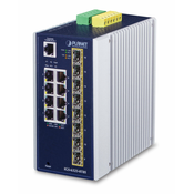PLANET IP30 Industrial L3 8-Port Upravljano Gigabit Ethernet (10/100/1000) Plavo, Bijelo