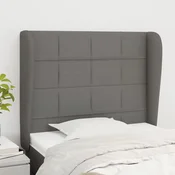 Vidaxl vidaXL Vzglavnik s krilci temno siv 103x23x118/128 cm blago