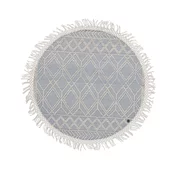Tom Tailor ROČNO TKANA PREPROGA Colored macrame four 140/140 cm tkano krem barve, pastelno modra