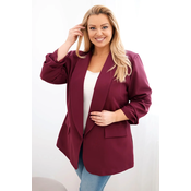 Elegantna jakna za ženske plus size v barvi slive