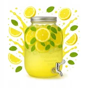 shumee Steklen kozarec s pipo 4L s kovinskim pokrovčkom za dozator limonade