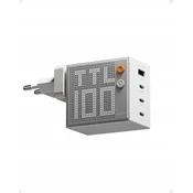 shumee Polnilnik za prenosnike Sharge Pixel 100W bela GaN 4-portni USB-C za MacBook