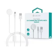 Devia ST394690 Smart Series 2-u-1 bijeli magnetski kabel za punjenje Apple Watcha + kabel USB-A na Lightning
