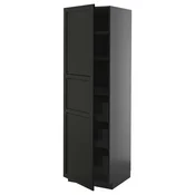 METOD / KNIVSHULT Visoki element s fiokama, Crnosiva/Lerhyttan crno bajcovano, 60x60x200 cm