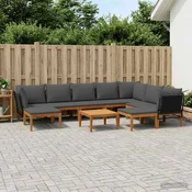 vidaXL 11 pcs Masivno akacijevo les in vrv Naravna
