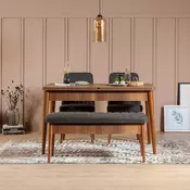 Hanah Home Set trpezarijski sto, 2 trpezarijske stolice i klupa Vina 1053 Orah