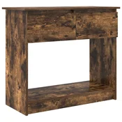 Vidaxl Konzolna mizica s predali dimljeni hrast 85,5x38,5x74,5 cm