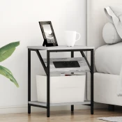 vidaXL Nočna omarica Siva sonoma 38 x 30 x 48 cm Konstruiran les