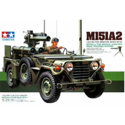 Tamiya maketa-miniatura Ameriški M151A2 z lanserjem raket TOW (sistem za sledenje M220) • maketa-miniatura 1:35 vojaška vozila • Level 3