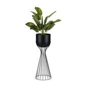 Metalna saksija LOFT 56x20 cm crna