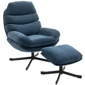 Homestar Naslanjač z naslonjalom za noge 78x93x100 cm modre barve